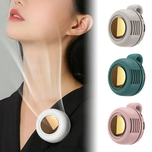 Portable Snap on Mini Whirlwind Fan USB Charging Fan Waist Clip 3-Speed Handsfree Silent Strong Wind Leafless Fan