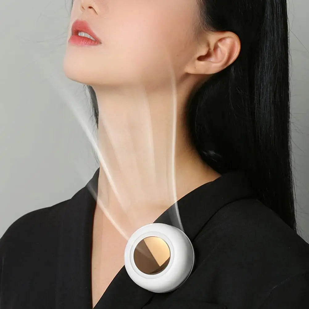 Portable Snap on Mini Whirlwind Fan USB Charging Fan Waist Clip 3-Speed Handsfree Silent Strong Wind Leafless Fan