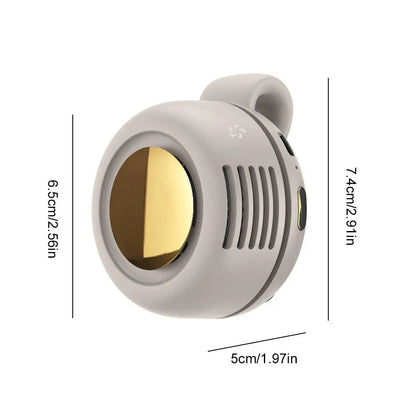 Portable Snap on Mini Whirlwind Fan USB Charging Fan Waist Clip 3-Speed Handsfree Silent Strong Wind Leafless Fan